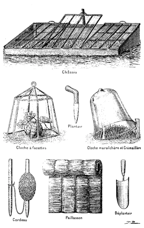 Planche ancienne chassis de jardinage